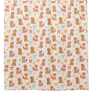 Fox and Puppy Pattern Shower Curtain