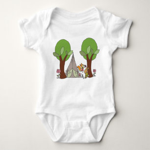 fox and rabbit baby bodysuit