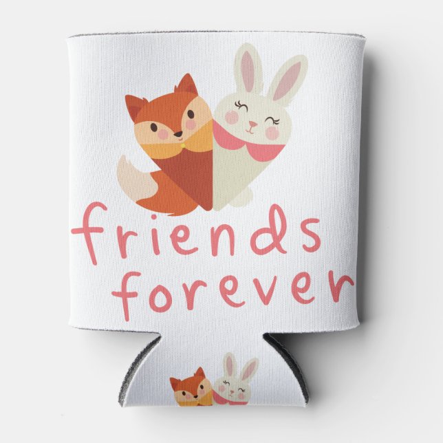 Fox and Rabbit Best Friend Can Cooler (Front)