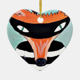 Fox and Robbers by PaperTree Ceramic Tree Decoration