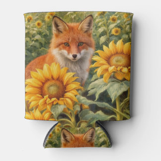 Fox and Sunflowers Beautiful Koozie