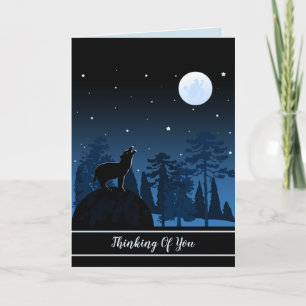 Fox And The Full Moon At Midnight Card