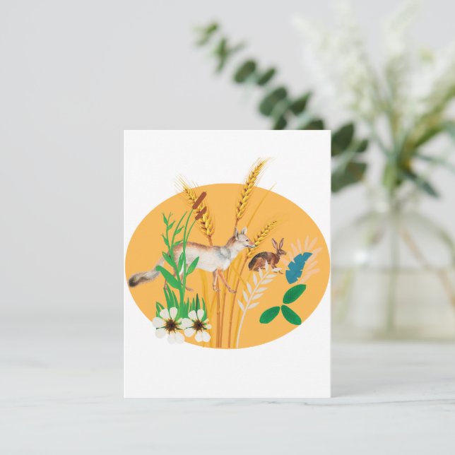 Fox and the Hare Blank Card (Standing Front)