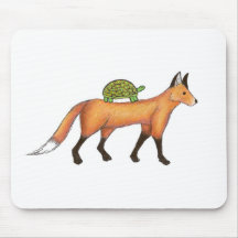 Fox and Turtle Mousepad