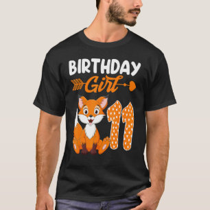 Fox Animal  11th Birthday Girl Fox B Day 11 Year O T-Shirt