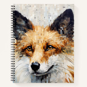 Fox Animal Art Decor Paint Mosaic Notebook