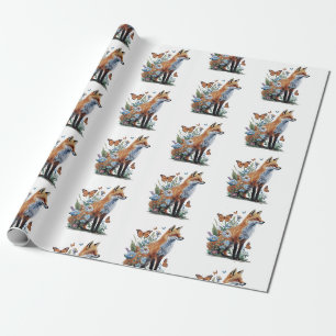Fox Animal Lovers Forest Wrapping Paper