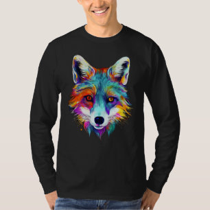 Fox - Animal Motif Art Colourful Animal Fox T-Shirt