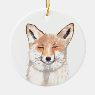 Fox animal nursery art ceramic tree decoration