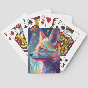 Fox Animal Portrait Painting Dark Character Spirit Playing Cards