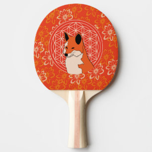 fox, animal totem,zen,chakra,flower of life, ping pong paddle