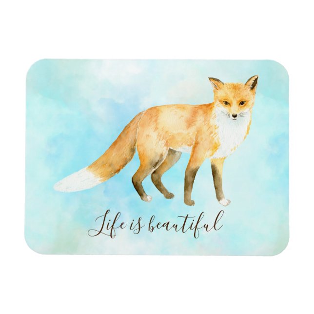 Fox Aqua Mint Watercolor           Magnet (Horizontal)