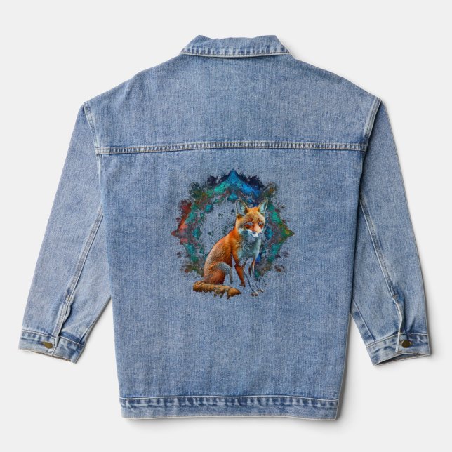Fox - Art Animal Fox  Denim Jacket (Back)