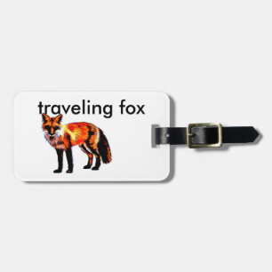fox art luggage tag to personalise