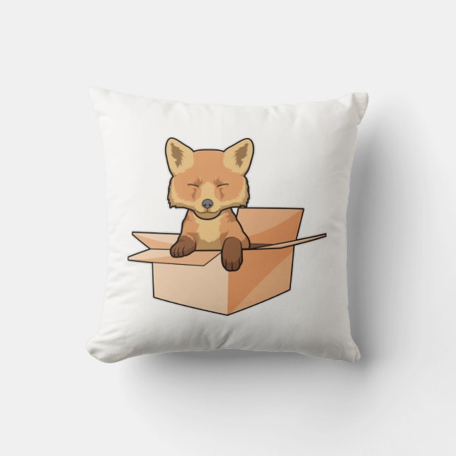 Fox as Baby in Box Cushion (Front)