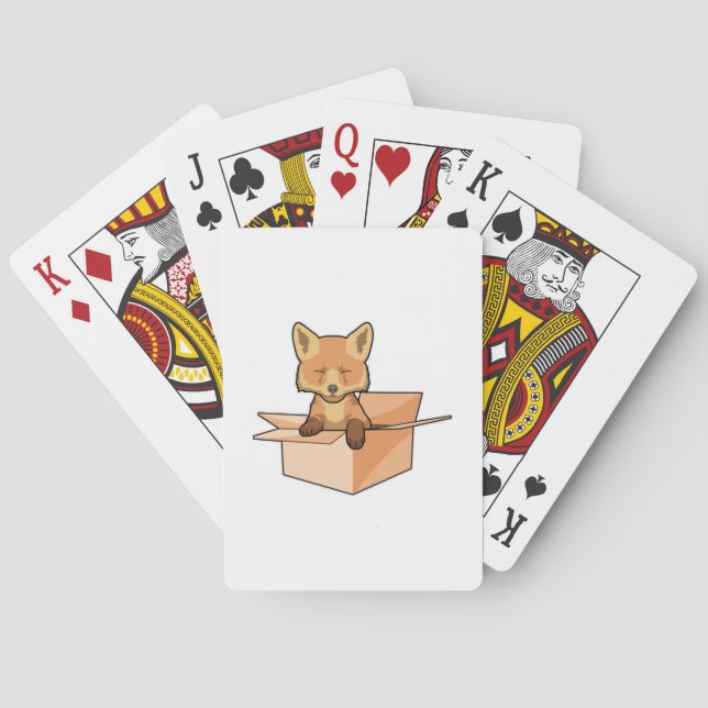 Fox as Baby in Box Playing Cards (Back)