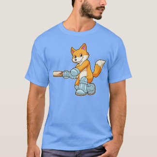 Fox as Batsman with Cricket bat 2 T-Shirt