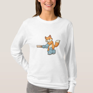 Fox as Batsman with Cricket bat T-Shirt