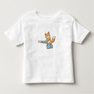 Fox as Batsman with Cricket bat Toddler T-Shirt