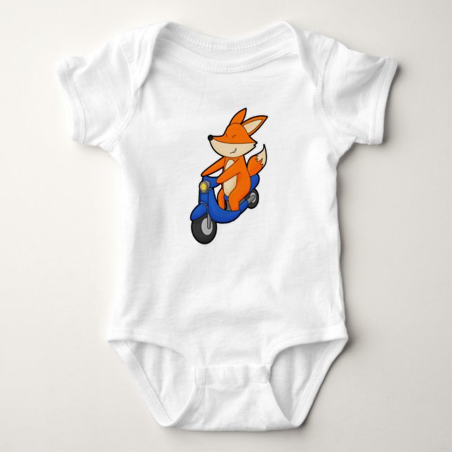 Fox as Biker with Scooter Baby Bodysuit (Front)