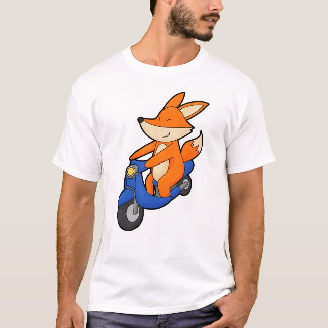 Fox as Biker with Scooter T-Shirt (Front)