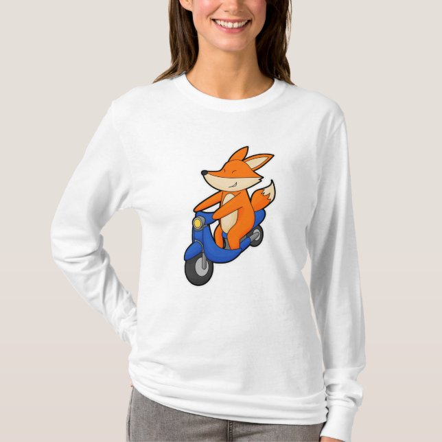 Fox as Biker with Scooter T-Shirt (Front)