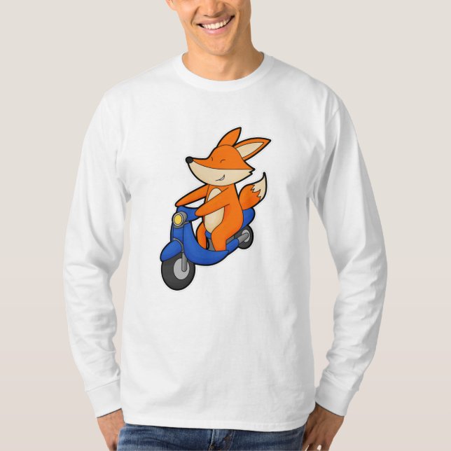 Fox as Biker with Scooter T-Shirt (Front)
