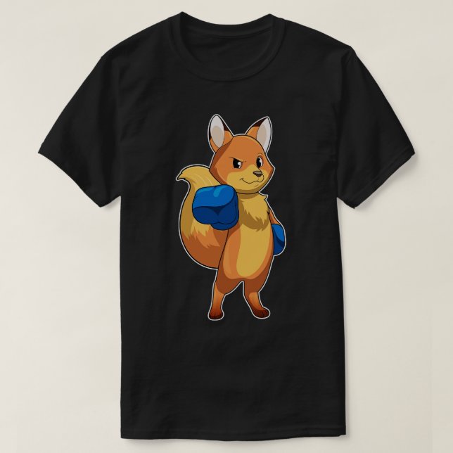 Fox as Boxer with Boxing gloves T-Shirt (Design Front)