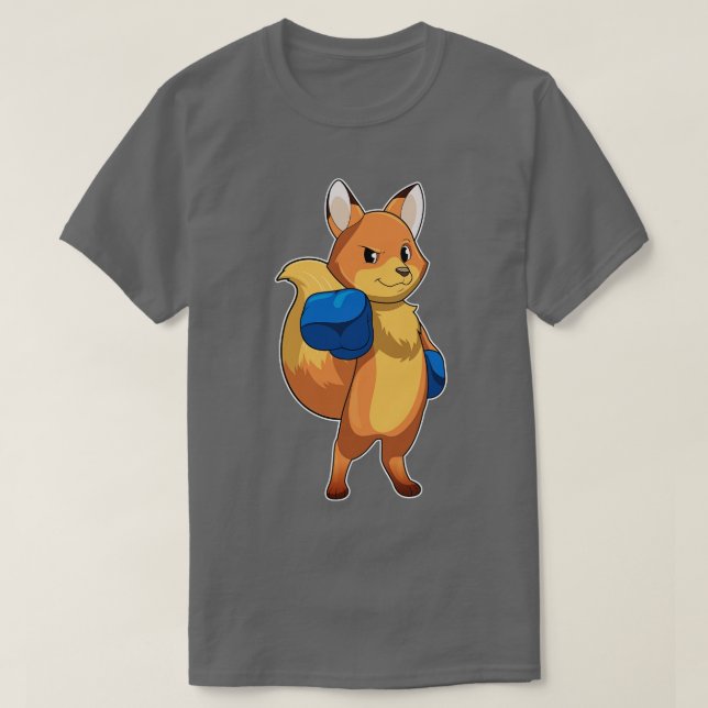 Fox as Boxer with Boxing gloves T-Shirt (Design Front)
