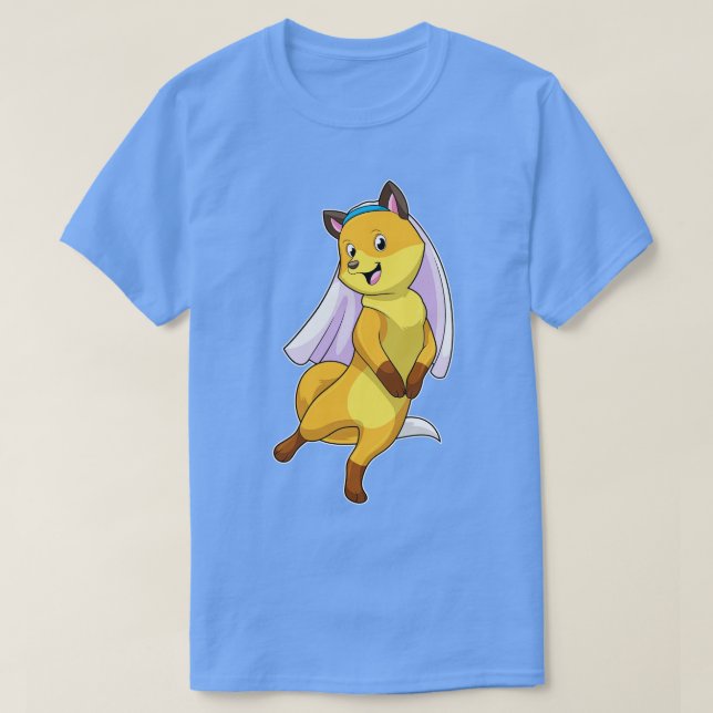 Fox as Bride with Veil 2 T-Shirt (Design Front)