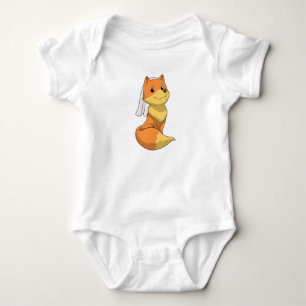 Fox as Bride with Veil Baby Bodysuit