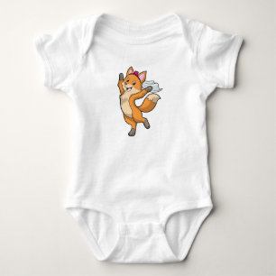 Fox as Bride with Veil & Heart Baby Bodysuit