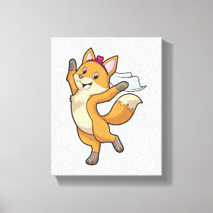 Fox as Bride with Veil & Heart Canvas Print