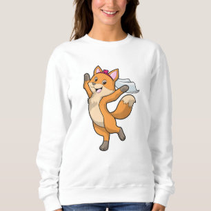 Fox as Bride with Veil & Heart Sweatshirt