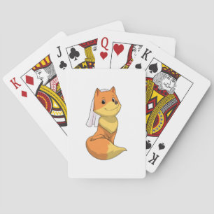 Fox as Bride with Veil Playing Cards