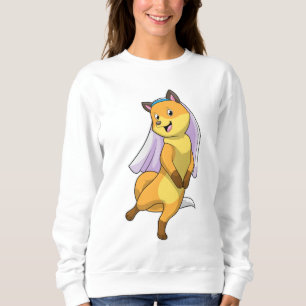 Fox as Bride with Veil Sweatshirt