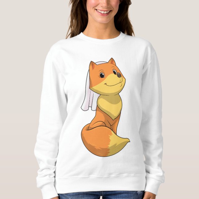 Fox as Bride with Veil Sweatshirt (Front)