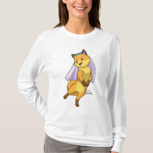 Fox as Bride with Veil T-Shirt