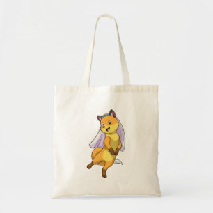 Fox as Bride with Veil Tote Bag