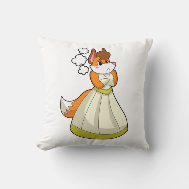 Fox as Bride with Wedding dress.PNG Cushion (Front)