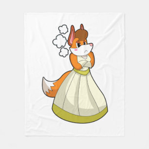 Fox as Bride with Wedding dress.PNG Fleece Blanket
