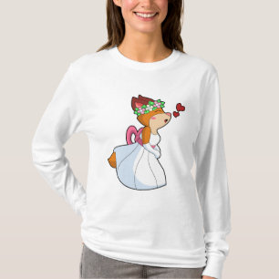 Fox as Bride with with Wedding dress & Flower wrea T-Shirt