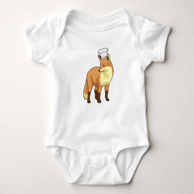 Fox as Cook with Chef hat Baby Bodysuit (Front)