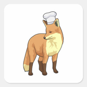 Fox as Cook with Chef hat Square Sticker