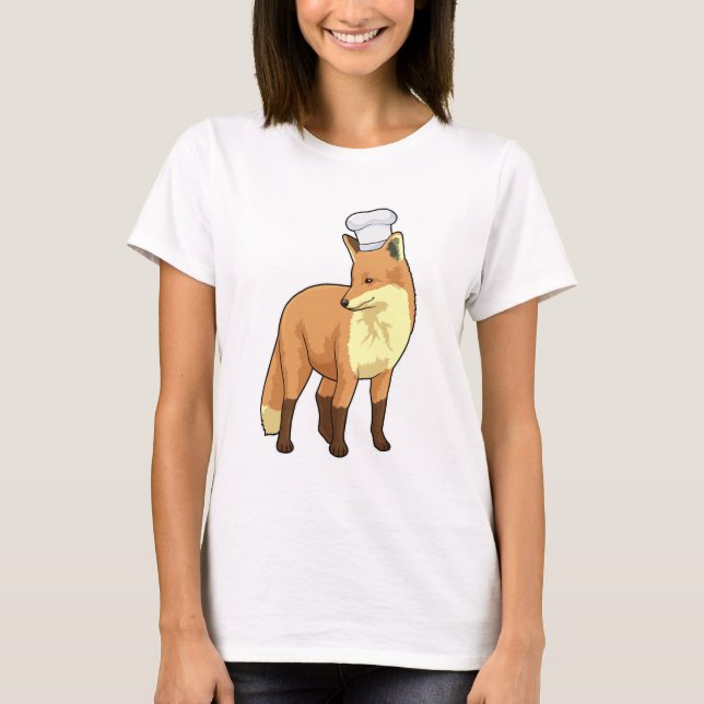 Fox as Cook with Chef hat T-Shirt (Front)