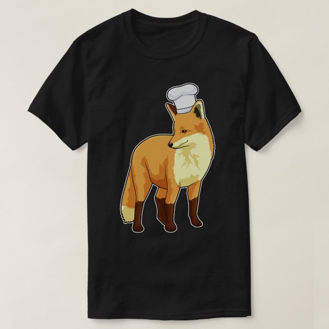 Fox As Cook With Chef Hat  T-Shirt (Design Front)