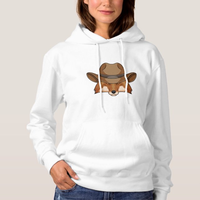 Fox as Cowboy with Hat Hoodie (Front)