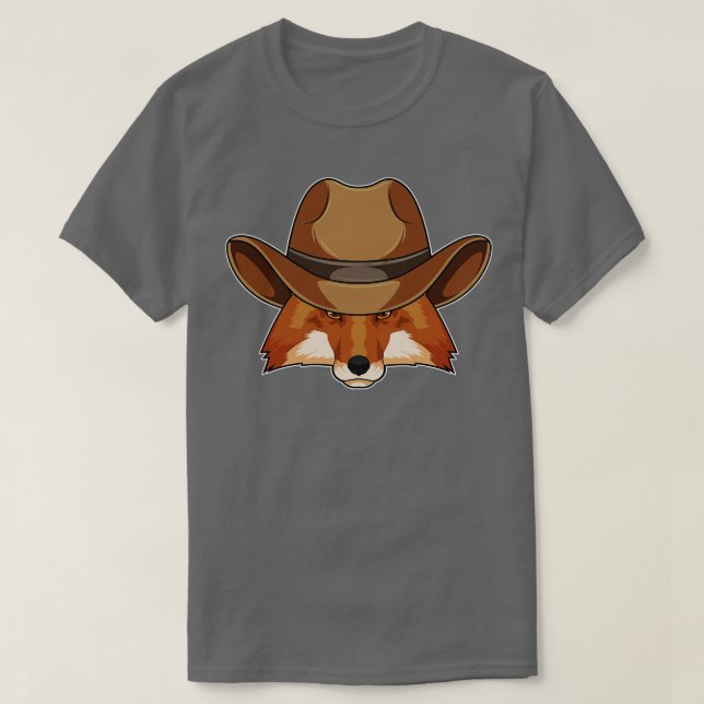 Fox as Cowboy with Hat T-Shirt (Design Front)