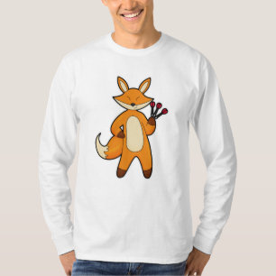 Fox as Dart player with Darts T-Shirt
