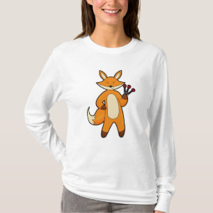 Fox as Dart player with Darts T-Shirt